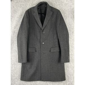 Uniqlo Wool Cashmere Overcoat Mens Large Gray Glenn Check Chester Long Coat